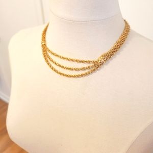 GIVENCHY Vintage Bijoux Signed Gold Plated Chain Choker Necklace NOS NWT